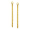 14k Yellow Gold Post Earrings with Texture Chain Dangles